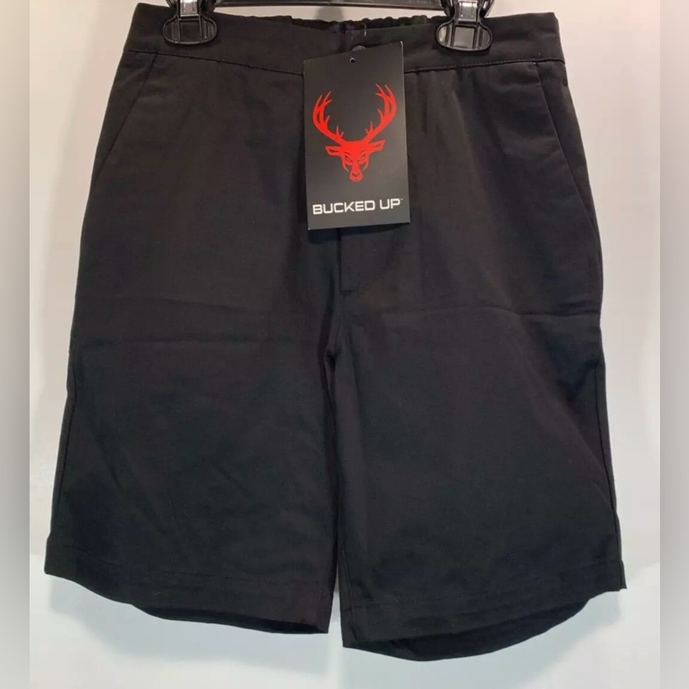 NWT BUCKED UP Men's Shorts XS Elastic Waist Button/Zipper Closure